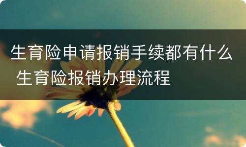 生育险申请报销手续都有什么 生育险报销办理流程