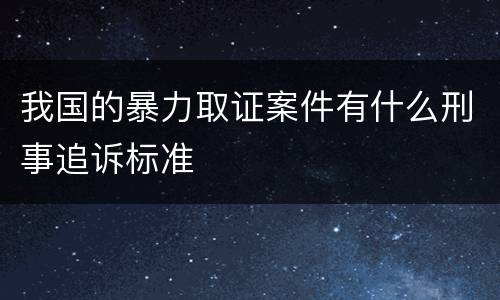 我国的暴力取证案件有什么刑事追诉标准