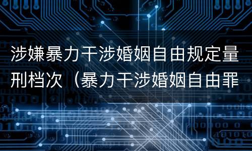 涉嫌暴力干涉婚姻自由规定量刑档次（暴力干涉婚姻自由罪的结果加重犯）