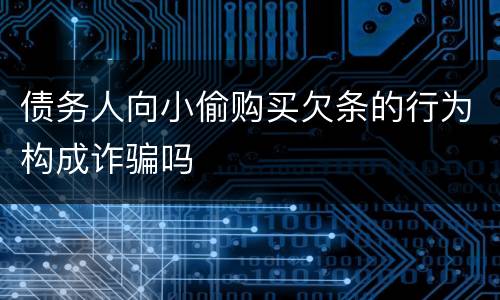 债务人向小偷购买欠条的行为构成诈骗吗