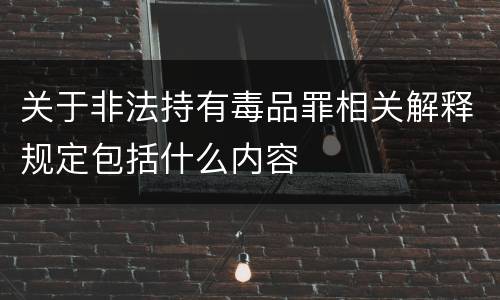 关于非法持有毒品罪相关解释规定包括什么内容