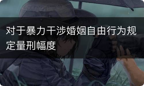 对于暴力干涉婚姻自由行为规定量刑幅度