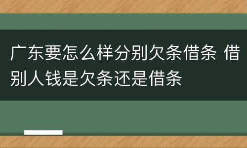 广东要怎么样分别欠条借条 借别人钱是欠条还是借条