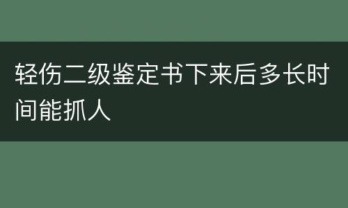 轻伤二级鉴定书下来后多长时间能抓人
