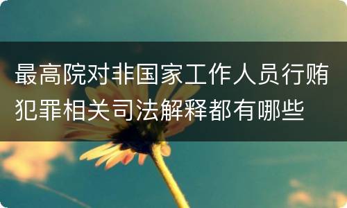 最高院对非国家工作人员行贿犯罪相关司法解释都有哪些