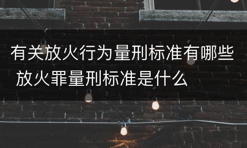 有关放火行为量刑标准有哪些 放火罪量刑标准是什么