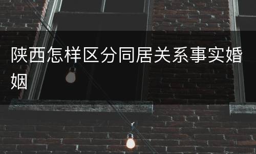 陕西怎样区分同居关系事实婚姻