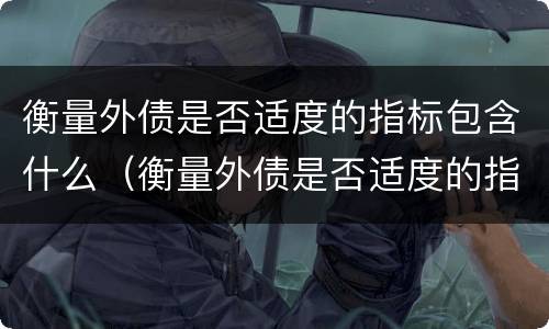 衡量外债是否适度的指标包含什么（衡量外债是否适度的指标有什么）