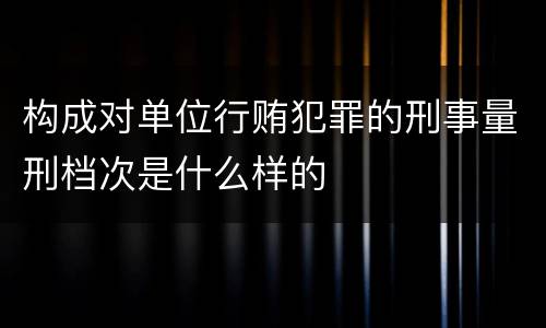 构成对单位行贿犯罪的刑事量刑档次是什么样的