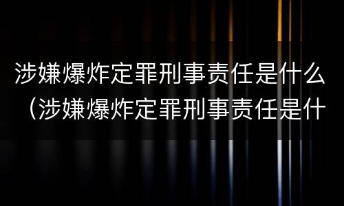 涉嫌爆炸定罪刑事责任是什么（涉嫌爆炸定罪刑事责任是什么案件）