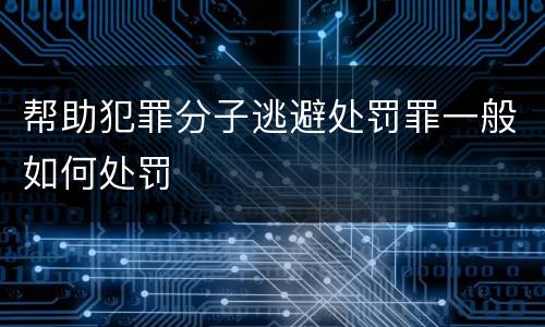帮助犯罪分子逃避处罚罪一般如何处罚