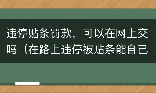 违停贴条罚款，可以在网上交吗（在路上违停被贴条能自己网上交罚款吗）