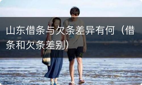 山东借条与欠条差异有何（借条和欠条差别）