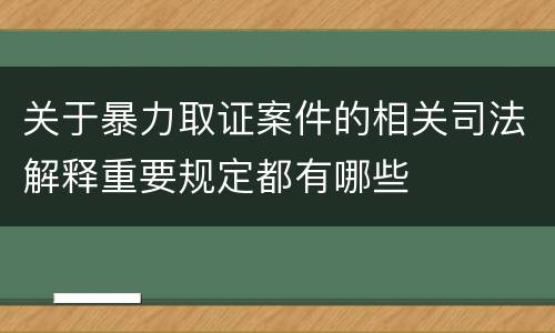 关于暴力取证案件的相关司法解释重要规定都有哪些