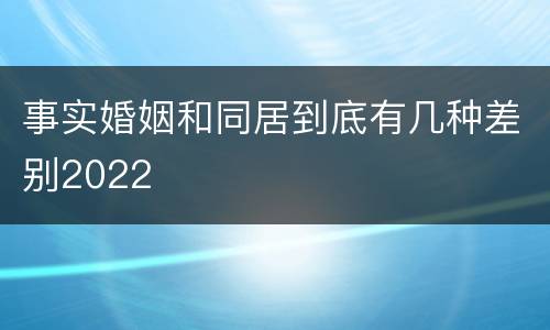 事实婚姻和同居到底有几种差别2022