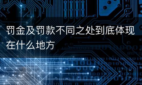 罚金及罚款不同之处到底体现在什么地方