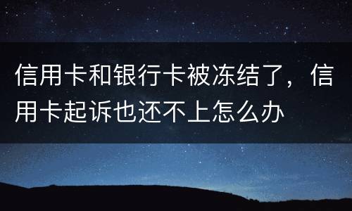 信用卡和银行卡被冻结了，信用卡起诉也还不上怎么办