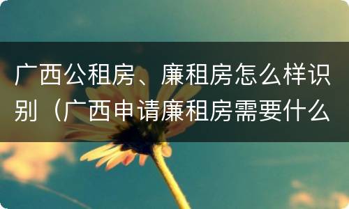 广西公租房、廉租房怎么样识别（广西申请廉租房需要什么条件和资料）