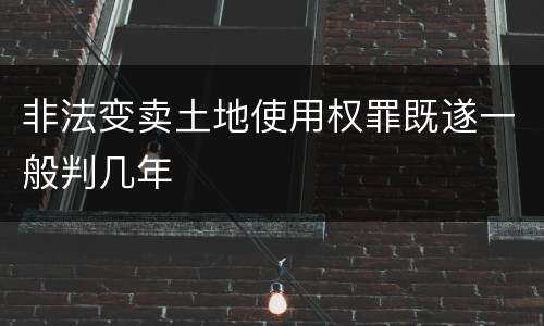 非法变卖土地使用权罪既遂一般判几年