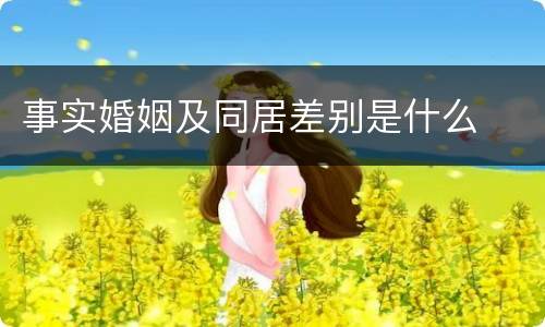 事实婚姻及同居差别是什么