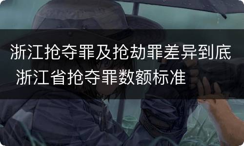 浙江抢夺罪及抢劫罪差异到底 浙江省抢夺罪数额标准