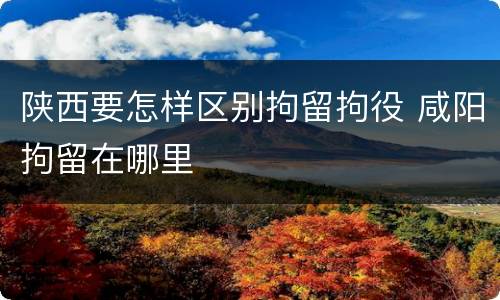 陕西要怎样区别拘留拘役 咸阳拘留在哪里