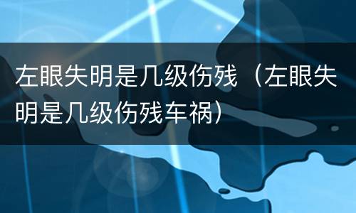 左眼失明是几级伤残（左眼失明是几级伤残车祸）