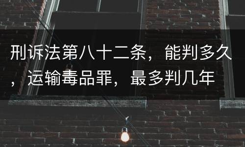 刑诉法第八十二条，能判多久，运输毒品罪，最多判几年