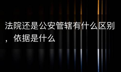 法院还是公安管辖有什么区别，依据是什么