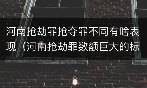 河南抢劫罪抢夺罪不同有啥表现（河南抢劫罪数额巨大的标准）