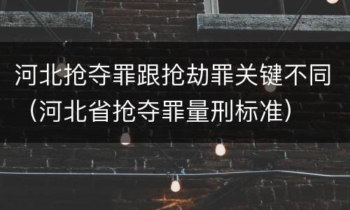 河北抢夺罪跟抢劫罪关键不同（河北省抢夺罪量刑标准）