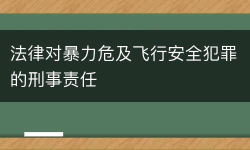 法律对暴力危及飞行安全犯罪的刑事责任