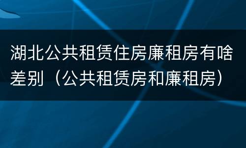 湖北公共租赁住房廉租房有啥差别（公共租赁房和廉租房）