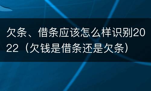 欠条、借条应该怎么样识别2022（欠钱是借条还是欠条）