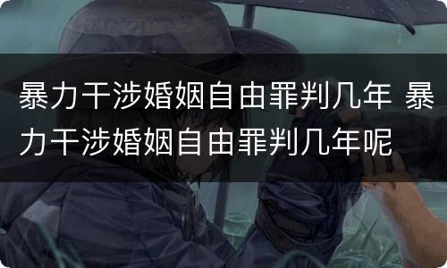 暴力干涉婚姻自由罪判几年 暴力干涉婚姻自由罪判几年呢