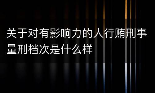 关于对有影响力的人行贿刑事量刑档次是什么样