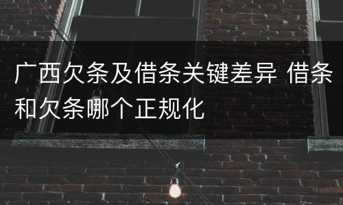 广西欠条及借条关键差异 借条和欠条哪个正规化