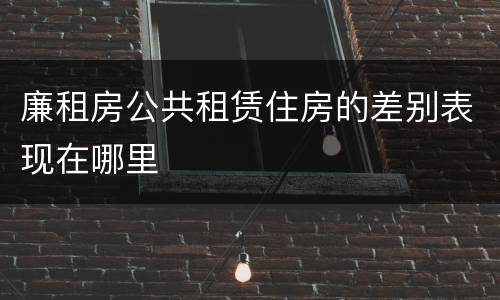 廉租房公共租赁住房的差别表现在哪里