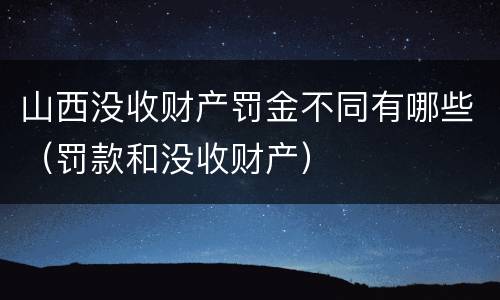 山西没收财产罚金不同有哪些（罚款和没收财产）