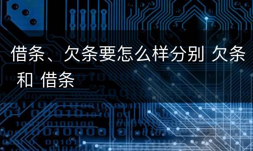 借条、欠条要怎么样分别 欠条 和 借条