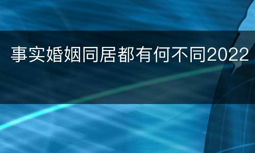 事实婚姻同居都有何不同2022
