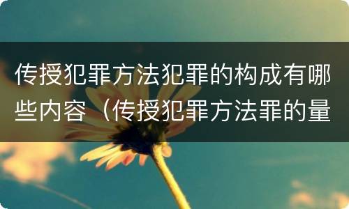 传授犯罪方法犯罪的构成有哪些内容（传授犯罪方法罪的量刑）