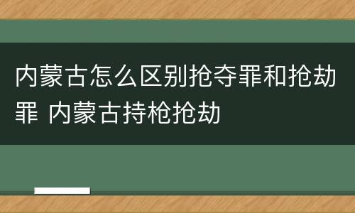 内蒙古怎么区别抢夺罪和抢劫罪 内蒙古持枪抢劫