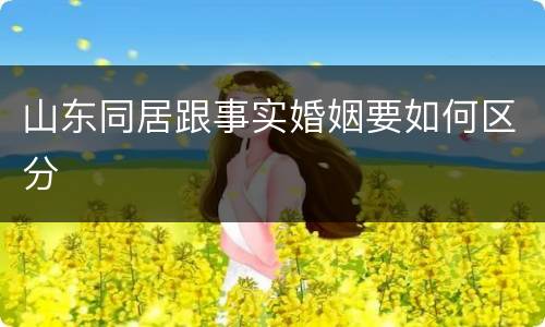 山东同居跟事实婚姻要如何区分