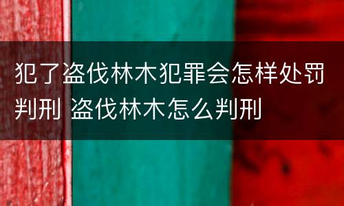 犯了盗伐林木犯罪会怎样处罚判刑 盗伐林木怎么判刑