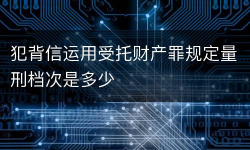 犯背信运用受托财产罪规定量刑档次是多少