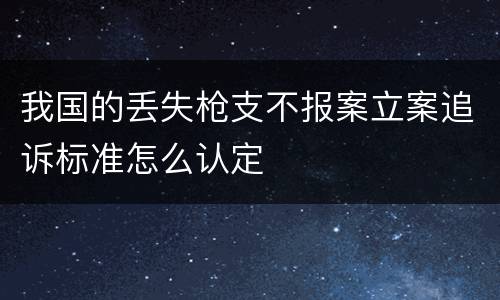 我国的丢失枪支不报案立案追诉标准怎么认定
