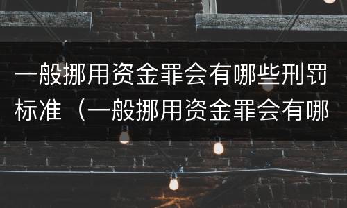 一般挪用资金罪会有哪些刑罚标准（一般挪用资金罪会有哪些刑罚标准和规定）