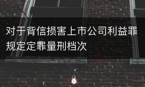 对于背信损害上市公司利益罪规定定罪量刑档次