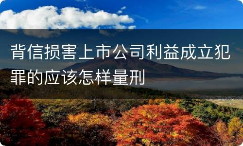 背信损害上市公司利益成立犯罪的应该怎样量刑